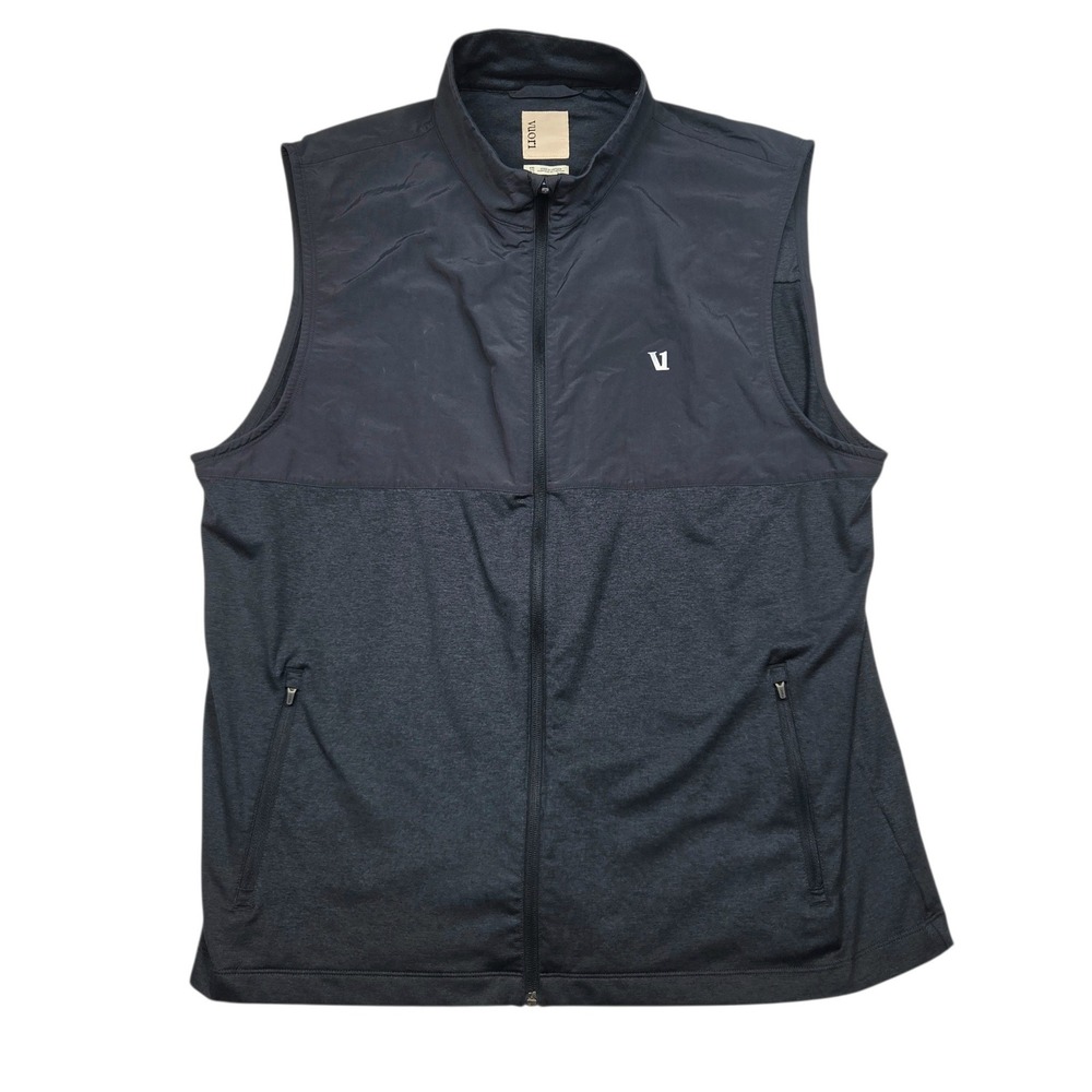 Vuori Performance Vest Mens XXL Black Heathered Full Zip Echo Insulated Active